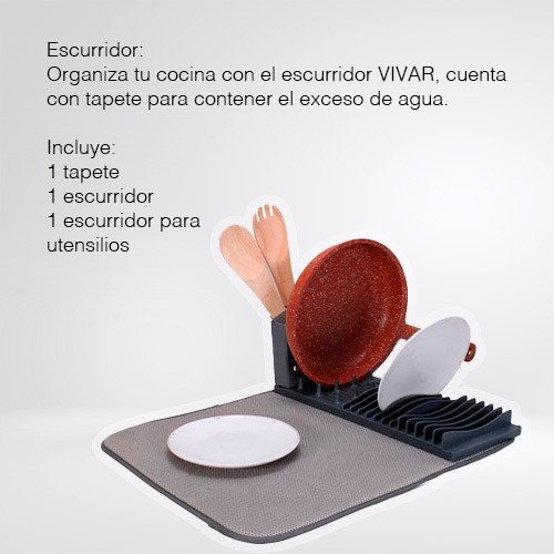 ESCURRIDOR GRIS CON TAPETE ULTRA ABSORBENTE - Imagen 4
