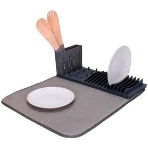 ESCURRIDOR GRIS CON TAPETE ULTRA ABSORBENTE