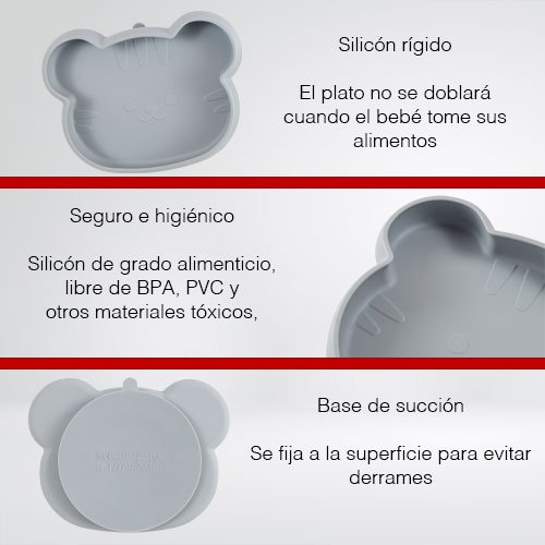 Set de Plato y Cubiertos de Silicón Azul | 650ml | 100% Libre de BPA - Imagen 2