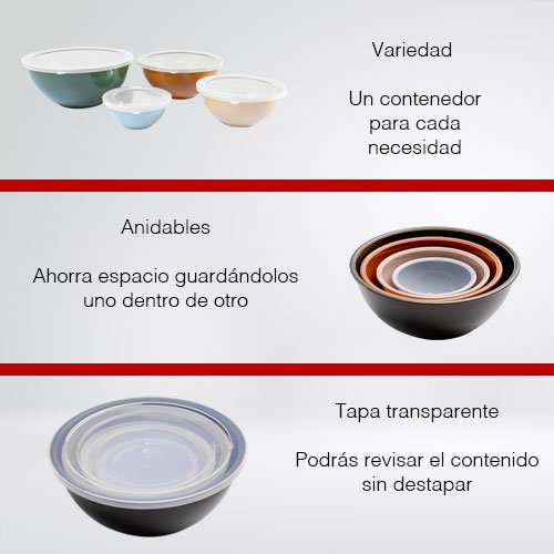 Set de 4 Contenedores Anidables Multicolores | Herméticos y Apilables - Imagen 2