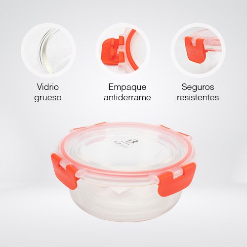 Set de 3 Contenedores Redondos de Vidrio IgorSet | Herméticos y Libres de BPA - Imagen 2