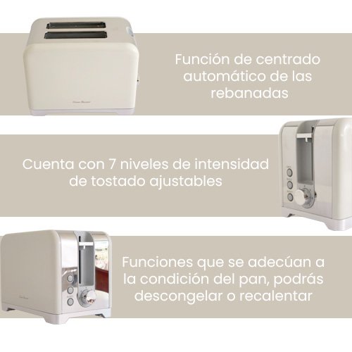 Tostador Eléctrico Vintage Marfil | 2 Rebanadas y 7 Niveles de Tostado - Imagen 2
