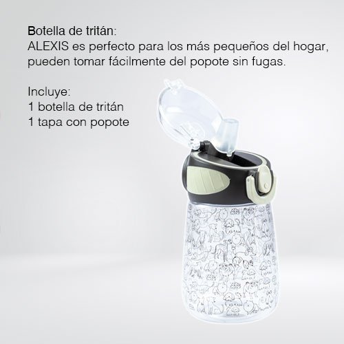 Botella Infantil de Tritán 400ml | Diseño Perritos | Antiderrames - Imagen 3