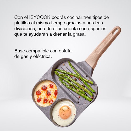 SARTEN DE 18 CM CON 3 DIVISIONES DE ALUMINIO FUNDIDO - Imagen 3