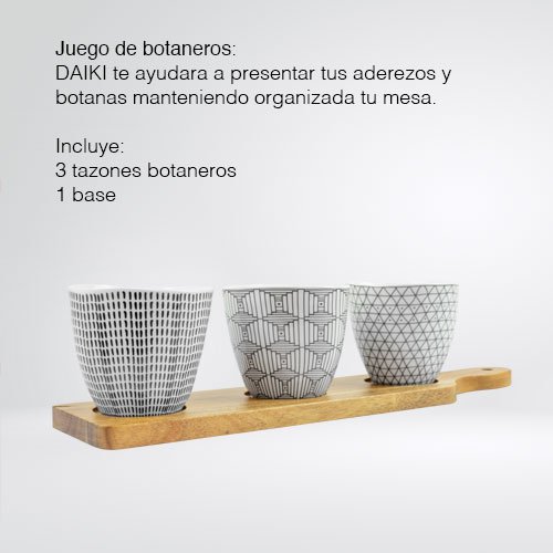 JUEGO DE 3 TAZONES DE 200 ML CON BASE DE MADERA - Imagen 3