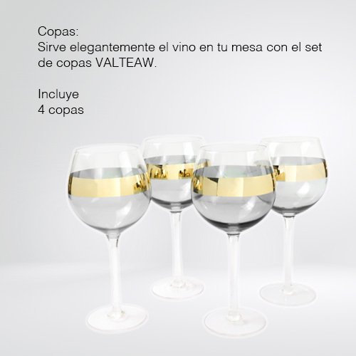 SET DE 4 COPAS DE 540 ML DE VIDRIO BICOLOR - Imagen 3