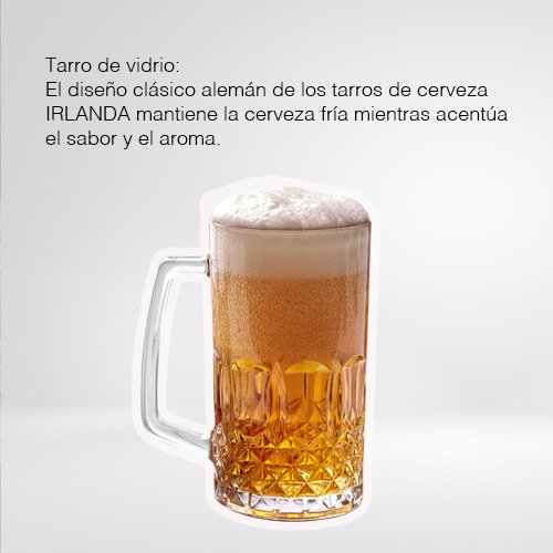 SET DE 4 TARROS CERVECEROS DE 500 ML DE VIDRIO - Imagen 3