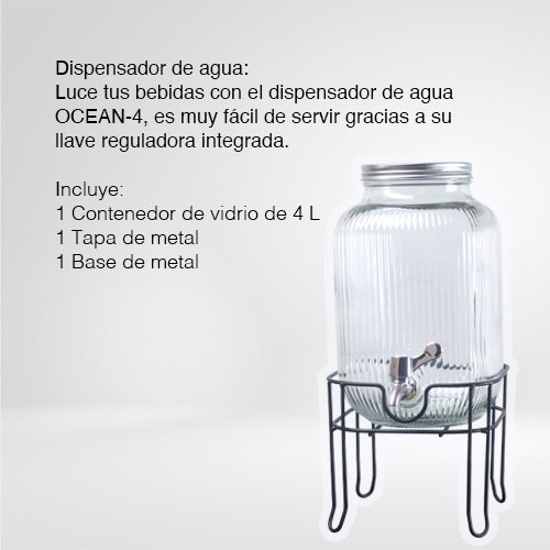 VITROLERO DE 4 L CON BASE DE METAL - Imagen 3