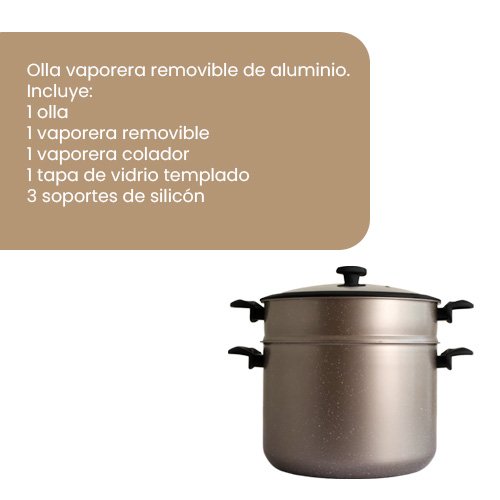 OLLA VAPORERA DE ALUMINIO DE 15 LT - Imagen 3