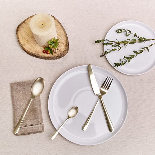JUEGO DE 16 CUBIERTOS PARA 4 PERSONAS COLOR DORADO - Imagen 6