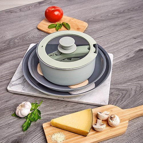 JUEGO DE CAZO Y SARTENES CON AGARRADERA DESMONTABLE PRACTICOOK - Imagen 6