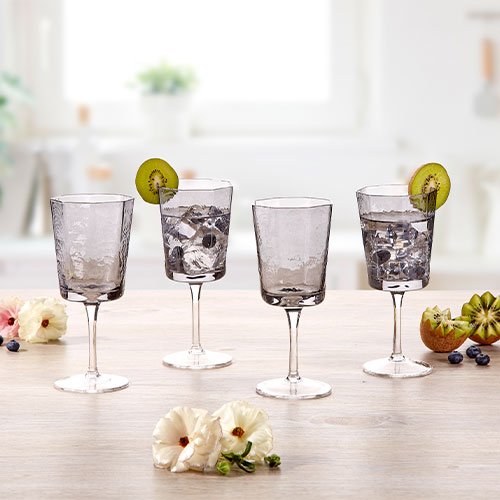 SET DE 4 COPAS ALTAS DE 260 ML DE VIDRIO GRIS - Imagen 6