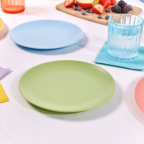 SET DE 4 PLATOS ENSALADEROS DE MELAMINA DE COLORES - Imagen 6