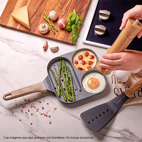 SARTEN DE 18 CM CON 3 DIVISIONES DE ALUMINIO FUNDIDO - Imagen 6