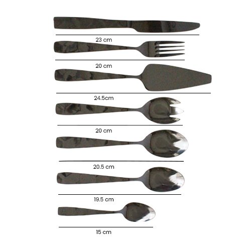 CUBIERTOS NEGROS PARA 6 PERSONAS - Imagen 4