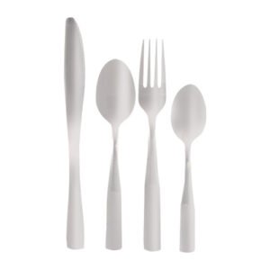 JUEGO DE CUBIERTOS DE ACERO INOXIDABLE PLATEADO DE 16 PIEZAS