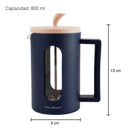 PRENSA FRANCESA DE 800 ML DE VIDRIO CON AGARRADERA - Imagen 4