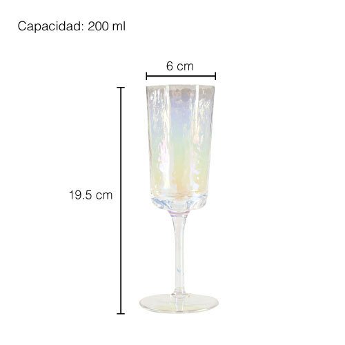 SET DE 4 COPAS ALTAS DE 200 ML DE VIDRIO TORNASOL - Imagen 4