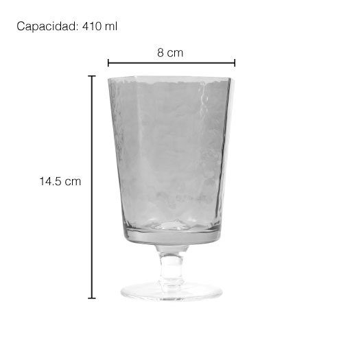 SET DE 4 COPAS CORTAS DE 410 ML DE VIDRIO GRIS - Imagen 4