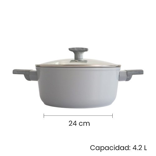 CACEROLA DE 4.2 L DE ALUMINIO FORJADO COLOR GRIS - Imagen 4