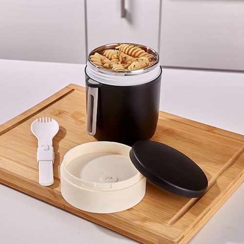 Contenedor de Acero Inoxidable Andrés | 450 ml con Tenedor Plegable