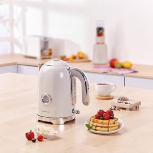 Tetera Eléctrica Retro 1.7L Marfil | 1200W Acero Inoxidable