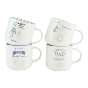 JUEGO DE 4 TAZAS DE PORCELANA DE 310 ML PARA PAPA