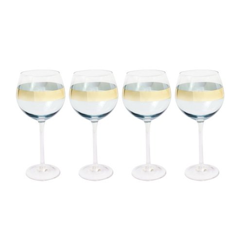 SET DE 4 COPAS DE 540 ML DE VIDRIO BICOLOR