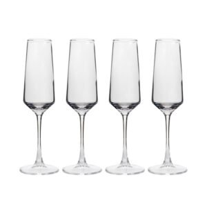 SET DE 4 COPAS FLAUTA DE 230 ML DE VIDRIO