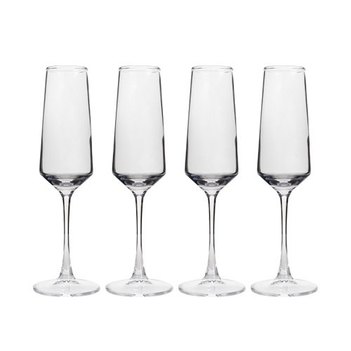 SET DE 4 COPAS FLAUTA DE 230 ML DE VIDRIO