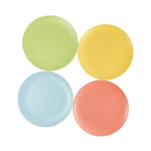 SET DE 4 PLATOS TRINCHE DE MELAMINA DE COLORES