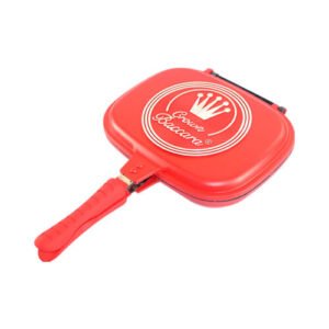 SARTEN DOBLE DE 28 CM DE ALUMINIO FUNDIDO ROJO