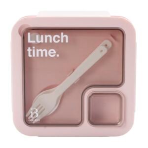 Lunchbox Infantil Rosa ADANAROSA con Divisiones y Cubiertos | Libre de BPA