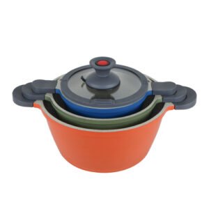 JUEGO DE CACEROLAS APILABLES 7 PZAS PRACTICOOK