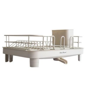 ESCURRIDOR PARA PLATOS EXPANDIBLE DE ACERO COLOR MARFIL