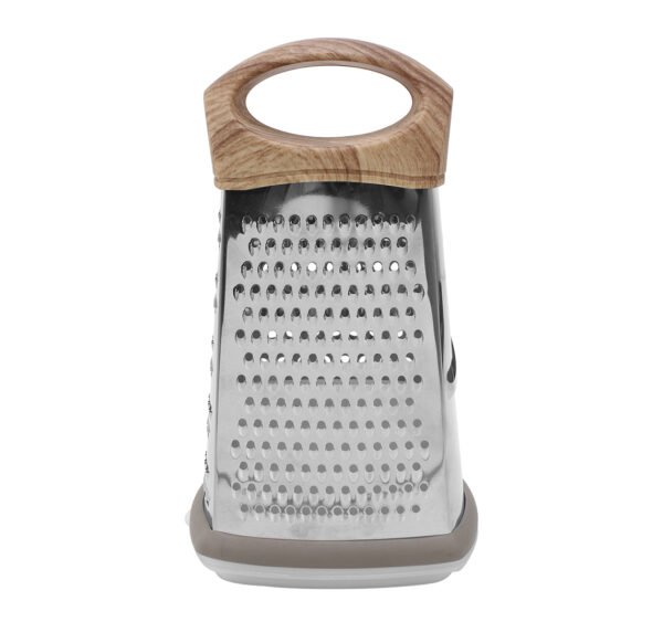 RALLADOR CUADRUPLE DE ACERO INOXIDABLE CON CONTENEDOR