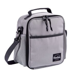 Lonchera Térmica Gris Ventur | Aislada y Resistente para Niños