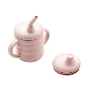 Vaso Entrenador de Silicón Rosa para Bebé 4 en 1 | Libre de BPA