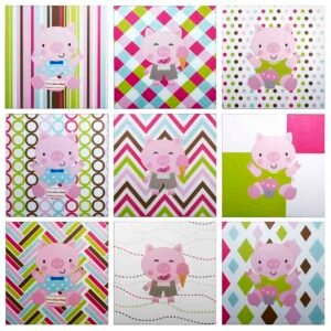 JUEGO DE 9 CUADROS DE MDF Y PVC DE 25 25 CM CU