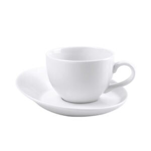 JUEGO DE 2 TAZAS PARA CAFE AMERICANO CON PLATOS DE PORCELANA PREMIUM