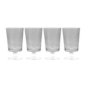 SET DE 4 COPAS CORTAS DE 410 ML DE VIDRIO GRIS