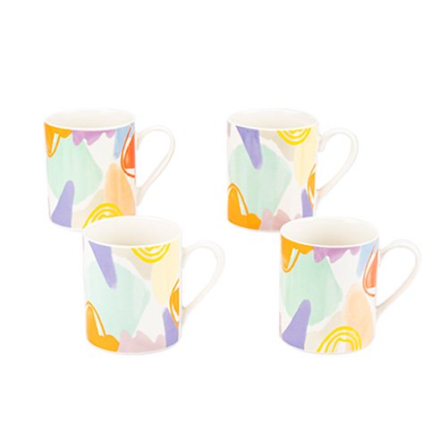SET DE 4 TAZAS DE PORCELANA 360 ML