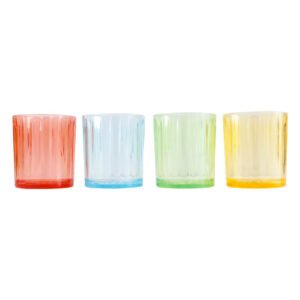 SET DE 4 VASOS DE ACRILICO DE COLORES