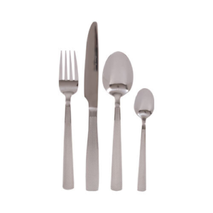 JUEGO DE CUBIERTOS DE ACERO INOXIDABLE PLATEADO DE 16 PIEZAS GRIS