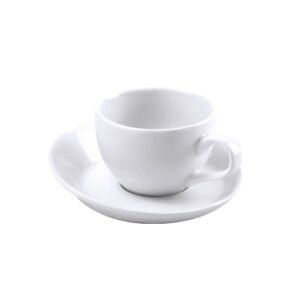 JUEGO DE 2 TAZAS PARA CAFE ESPRESSO CON PLATOS DE PORCELANA PREMIUM