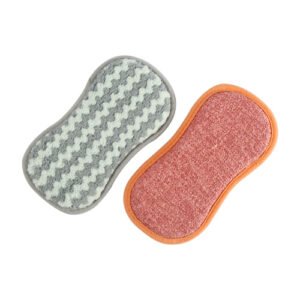 SET DE 2 ESPONJAS PARA PLATOS DOBLE CARA CON FIBRA Y MICROFIBRA