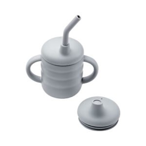 Vaso Entrenador de Silicón Azul 4 en 1 | Antiderrames y Libre de BPA