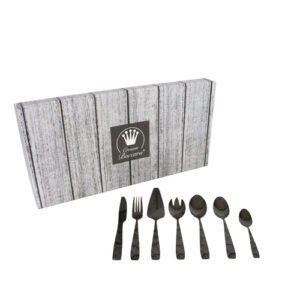 CUBIERTOS NEGROS PARA 6 PERSONAS