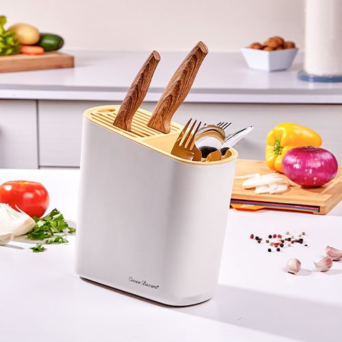 Base para Cuchillos y Utensilios ELIO | Organizador Compacto 2 en 1
