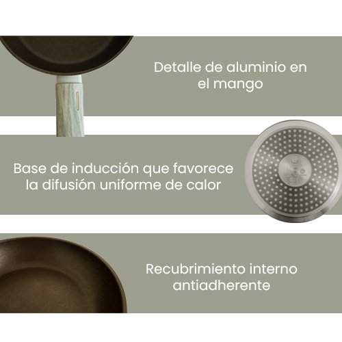 Sartén de 24 cm de aluminio forjado color gris - Imagen 5